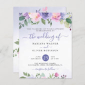 Aquarellfarbene Lila Rosa Hochzeit (Vorne/Hinten)