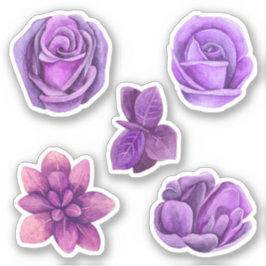 Aquarellfarbene lila Rose Blume. Lilac floral Aufkleber