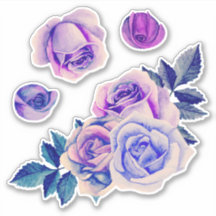Aquarellfarbene lila Rose. Lilac-Blume. Lavendel