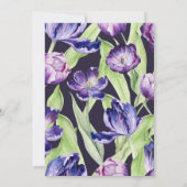 Aquarellfarbene Lila Tulips Blumenrahmen Kinderdus Einladung (Rückseite)