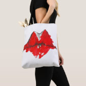 Aquarellfarbene Lippen Tasche (Von Nahem)