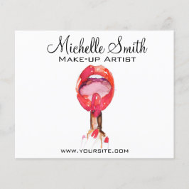 Aquarellfarbene Lippen und Lippenstift-Make-up Flyer