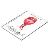 Aquarellfarbene Lippen und Lippenstift-Make-up Notizblock (Linke Seite)