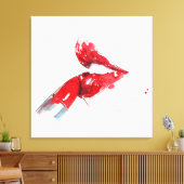 Aquarellfarbene Lippen und Lippenstift Weibliche K Leinwanddruck (Insitu (Wohnzimmer))