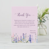 Aquarellfarbene Lupine Blume Kinderdusche Dankeskarte (Stehend Vorderseite)