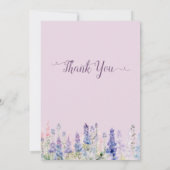 Aquarellfarbene Lupine Blume Kinderdusche Dankeskarte (Rückseite)