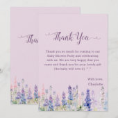 Aquarellfarbene Lupine Blume Kinderdusche Dankeskarte (Vorne/Hinten)