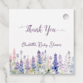 Aquarellfarbene Lupine Blume Kinderdusche Geschenkanhänger (Rückseite)