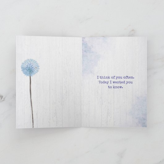 Aquarellfarbene Lüster denken an Sie Karte (Innenseite)