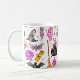 Aquarellfarbene magische Symbole. Handgezeichnet, Kaffeetasse