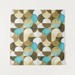 Aquarellfarbene, moderne geometrische, nahtlose Fl Wandteppich