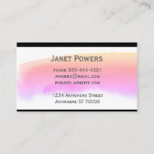 Aquarellfarbene, moderne Visitenkarte (Rückseite)