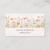 Aquarellfarbene Mohnblume Wildblume Blumenkarte Visitenkarte (Vorderseite)