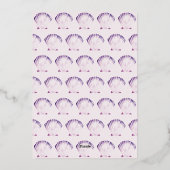 Aquarellfarbene Muschel unter der Hochzeit Folieneinladung (Rückseite)