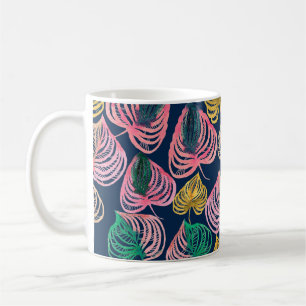 Aquarellfarbene nahtlose Blumenmuster-Äste Kaffeetasse