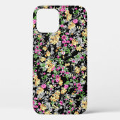 Aquarellfarbene nahtlose Blumenmuster schwarzer Hi Case-Mate iPhone Hülle (Rückseite)