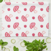 Aquarellfarbene niedliche Pilze und Polka-Punkte Handtuch (Gefaltet)