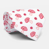 Aquarellfarbene niedliche Pilze und Polka-Punkte Krawatte (Gerollt)