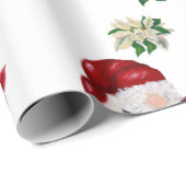 Aquarellfarbene Niedliche Weihnachtsgnomen Geschenkpapier (Rolleneckpunkt)