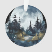 Aquarellfarbene Nightsky-Ansicht mit großem Mond Ornament (Vorderseite)