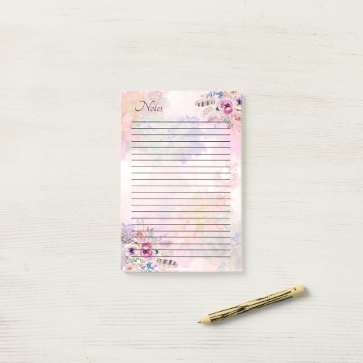 Aquarellfarbene Notizen nach dem Ende (Auf Schreibtisch)