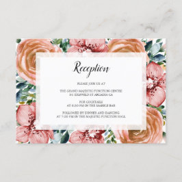 Aquarellfarbene Orangefarbene Rose Orchideen Begleitkarte