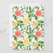 Aquarellfarbene Orangen und Grapefruits Tea Party Einladung (Rückseite)