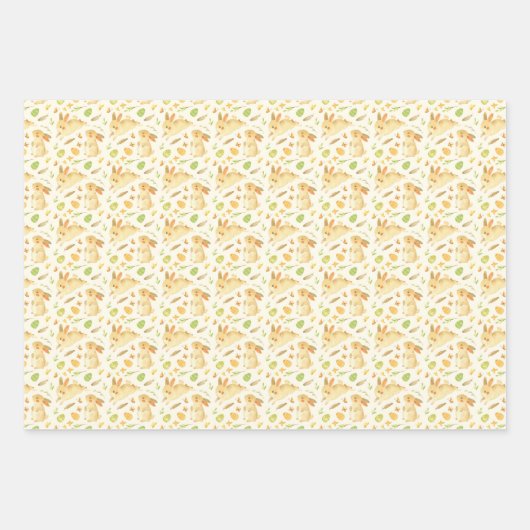 Aquarellfarbene Ostereier Bunny Ostereier Geschenkpapier Set (Vorderseite)