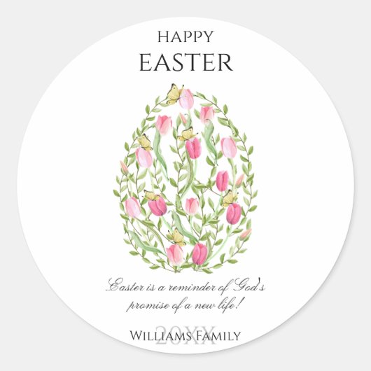 Aquarellfarbene Ostereier glückliche Ostern Runder Aufkleber (Vorderseite)