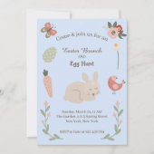 Aquarellfarbene Ostern Bunny und Ei Hunt Party Einladung (Vorderseite)