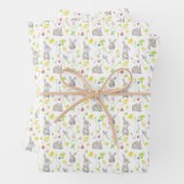 Aquarellfarbene Ostern Sonnige Kaninchen Blume Geschenkpapier Set (Beispiel)