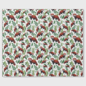 Aquarellfarbene Panda mit Bambus und Blattwerk Geschenkpapier (Flach)