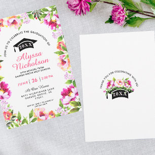 Aquarellfarbene Party Einladung Rosa Grad