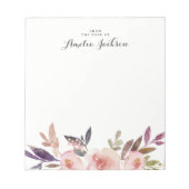 Aquarellfarbene Personalisierte Notepad-Stationier Notizblock (Vorderseite)