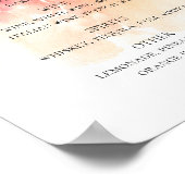 Aquarellfarbene Pfirsichfarben Hochzeitalkoholgetr Poster (Ecke)