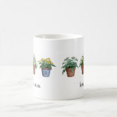 Aquarellfarbene Pflanze Blume mit Monogramm Pflanz Kaffeetasse (Mittel)