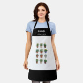 Aquarellfarbene Pflanze Blume mit Monogramm Pflanz Schürze (Getragen)