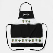 Aquarellfarbene Pflanze Blume mit Monogramm Pflanz Schürze (Vorderseite)