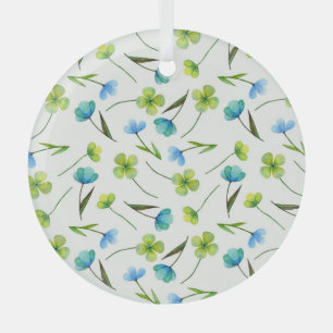 Aquarellfarbene Pflanze: Blumenmuster ohne Naht. Ornament Aus Glas