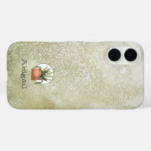 Aquarellfarbene Pflanze & Grunge Hintergrund mit N Case-Mate iPhone Hülle (Rückseite (Horizontal))