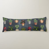 Aquarellfarbene Pflanze Rustikales Muster Schwarz Seitenschläferkissen (Vorderseite)