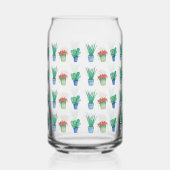 Aquarellfarbene Pflanze und Sukkulturen Dosenglas (Vorderseite)