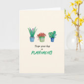 Aquarellfarbene Pflanze und Sukkulturen Karte (Gelbe Blume)