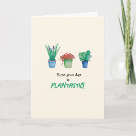 Aquarellfarbene Pflanze und Sukkulturen Karte