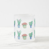 Aquarellfarbene Pflanze und Sukkulturen Mattglastasse (Mittel)