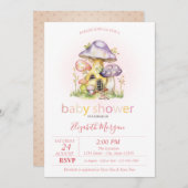 Aquarellfarbene Pilzdots Einladung (Vorne/Hinten)