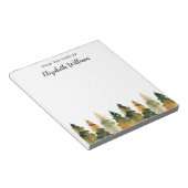 Aquarellfarbene Pinienbäume Personalisierter Notep Notizblock (angewinkelt)