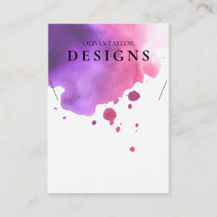 Aquarellfarbene Pink-Aquarellenkarte Visitenkarte