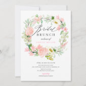 Aquarellfarbene Pink Peonies Blumenbridal Brunch Einladung (Vorderseite)