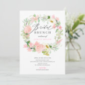 Aquarellfarbene Pink Peonies Blumenbridal Brunch Einladung (Stehend Vorderseite)